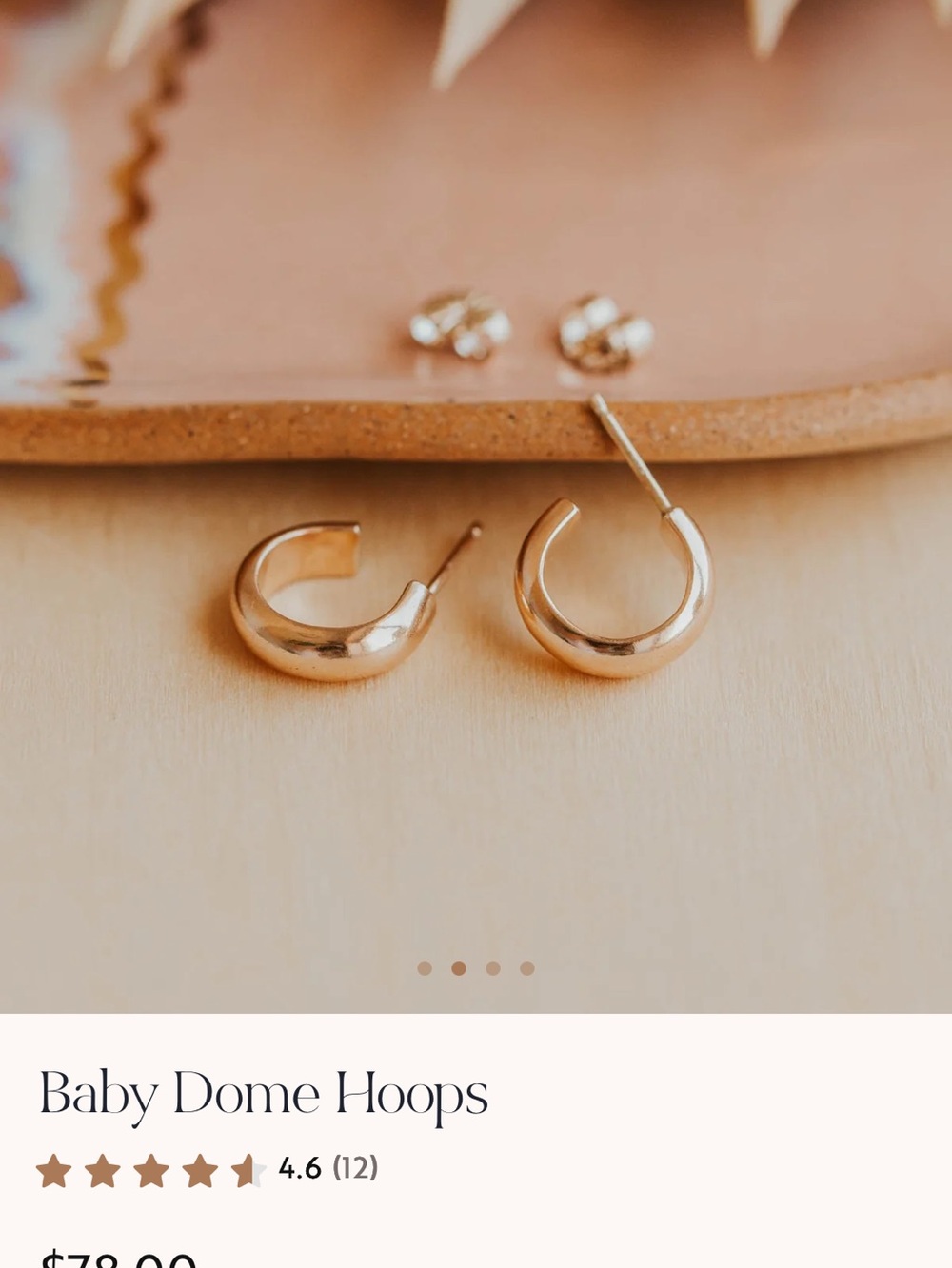 Hello Adorn Baby Dome Hoops — Gold Mini Hoop Earrings